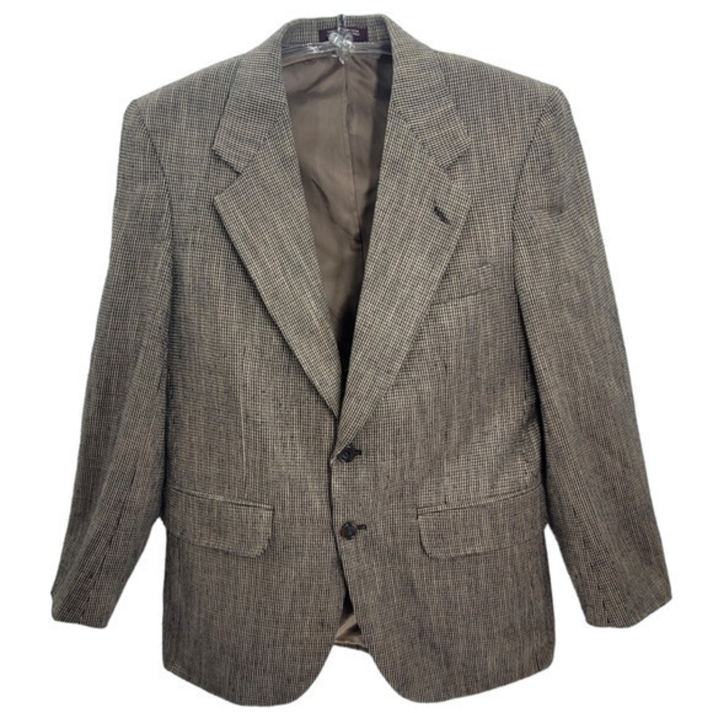 Host Pick Union Made‎ Evan Picone Wool Check Two Button Vintage Blazer Jacket